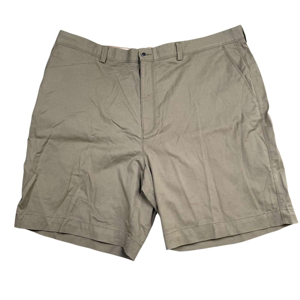 Tommy Bahama Boracay Shorts Mens 44 Khaki Green Cotton Blend Stretch Flat Front